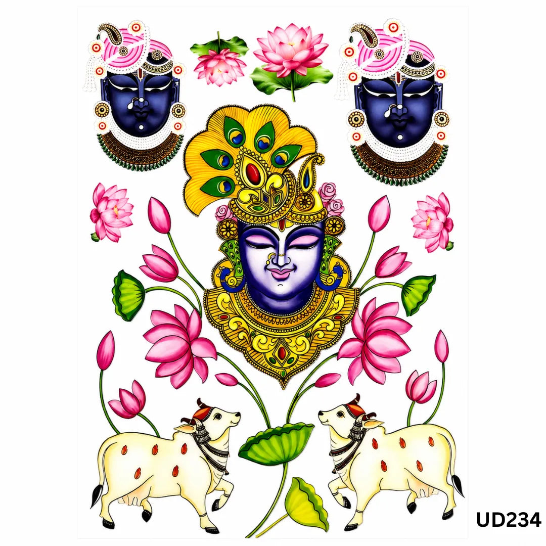 Shreenathji / Pichwai UV DTF Sticker – A6 Size (UD234)