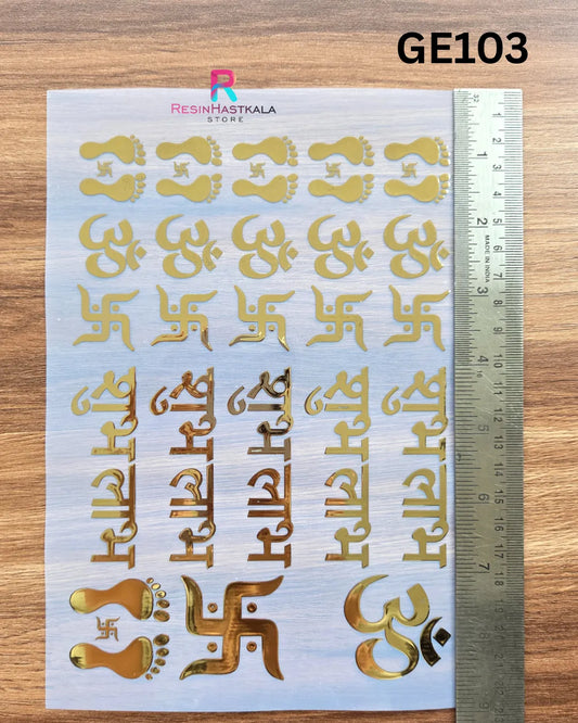 Shubh Labh Golden Embossed Insert Sheet – A5 Size (GE103)