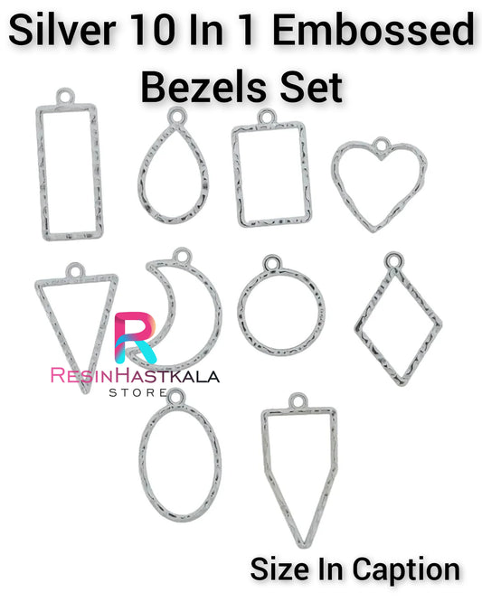 Silver 10 In 1 Embossed Bezels Set