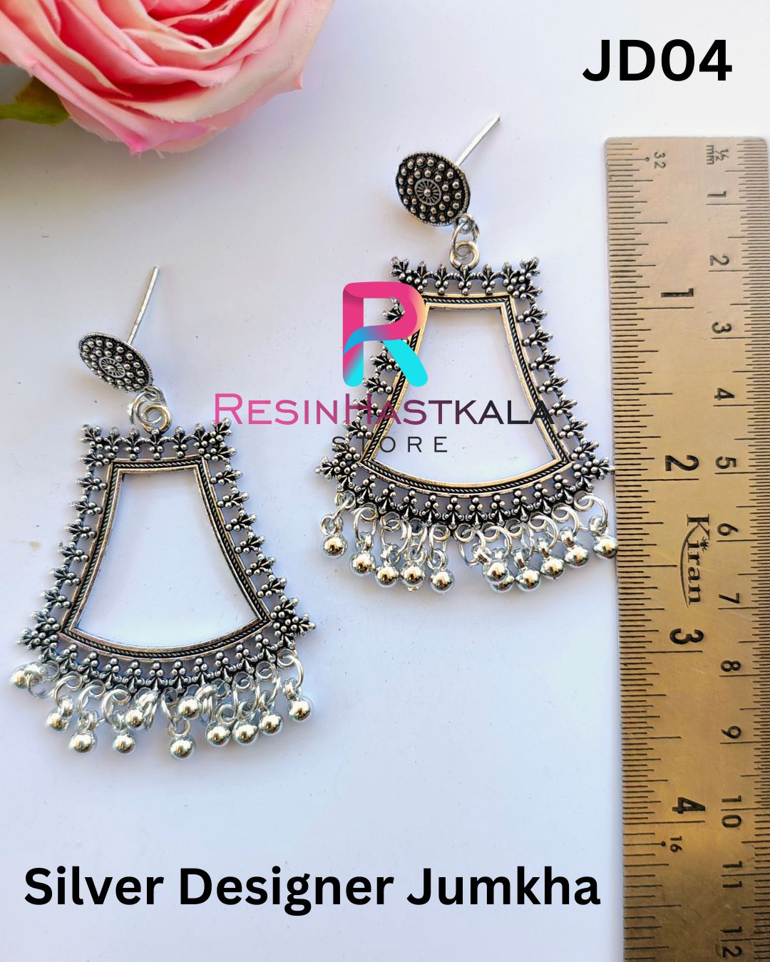 Silver Designer Earring Bezel/Jumkha (JD04)