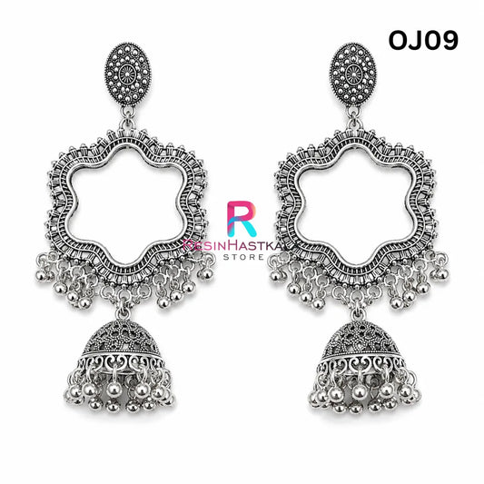 Silver Earring Bezel / Jumkha With Jumar (OJ09)