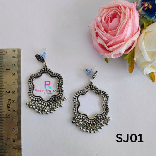 Silver Flower Earring Bezel/Jumkha (SJ01)