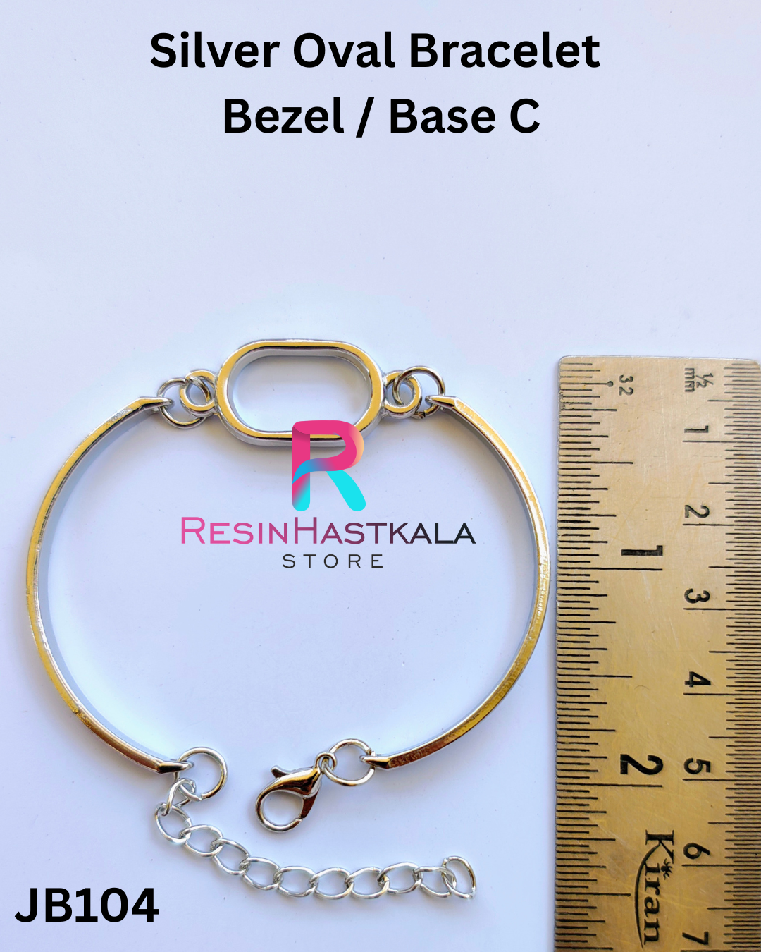 Silver Oval Bracelet  Bezel / Base C (imported quality)