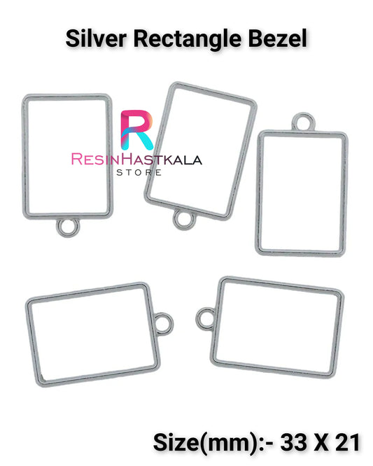 Silver Rectangle Bezel (5 Piece)