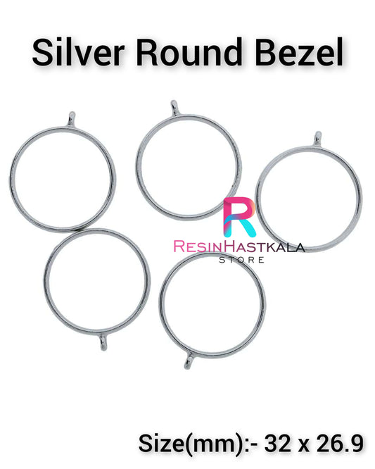 Silver Round Bezel (5 Piece)