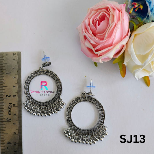 Silver Round Earring Bezel/Jumkha (SJ13)