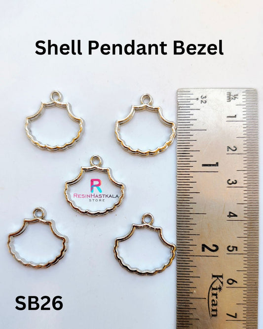 Silver Shell Pendant Bezel (5 Piece)