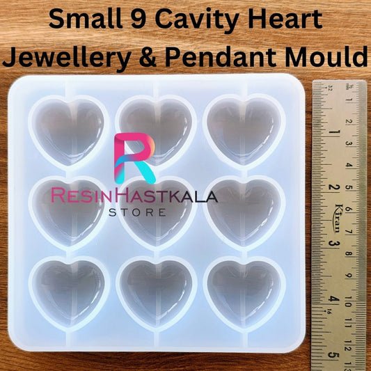Small 9 Cavity Heart Jewellery & Pendant Mould