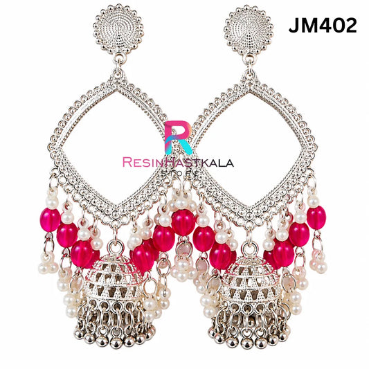 Square Chandbali Earring Bezel / Jhumka Bezel with Jumar & Beads (JM402)