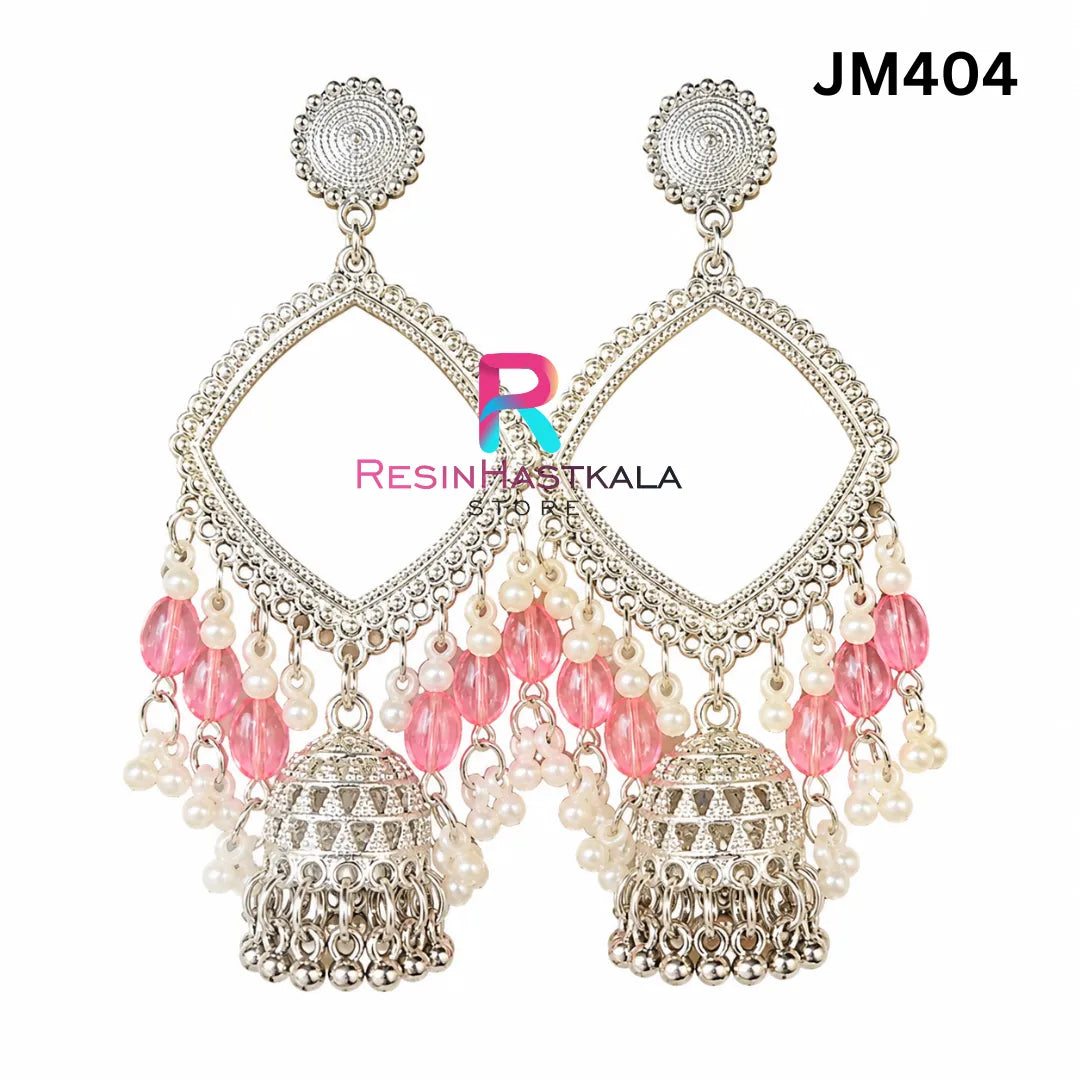 Square Chandbali Earring Bezel / Jhumka Bezel with Jumar & Beads (JM404)