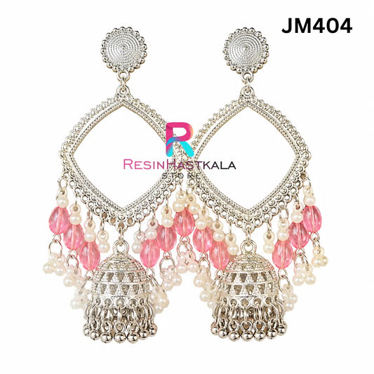 Square Chandbali Earring Bezel / Jhumka Bezel with Jumar & Beads (JM404)