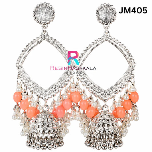 Square Chandbali Earring Bezel / Jhumka Bezel with Jumar & Beads (JM405)