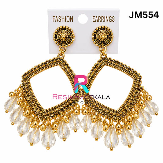 Square Gold Bezel / Jhumka Bezel with Beads (JM554)
