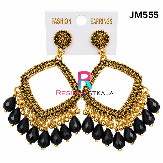 Square Gold Bezel / Jhumka Bezel with Beads (JM555)