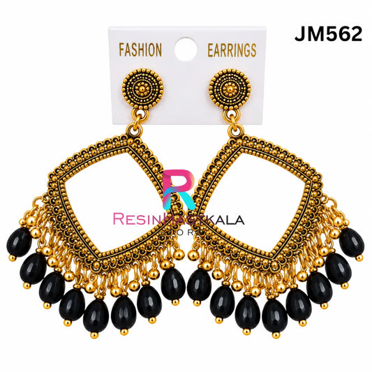 Square Gold Bezel / Jhumka Bezel with Beads (JM562)