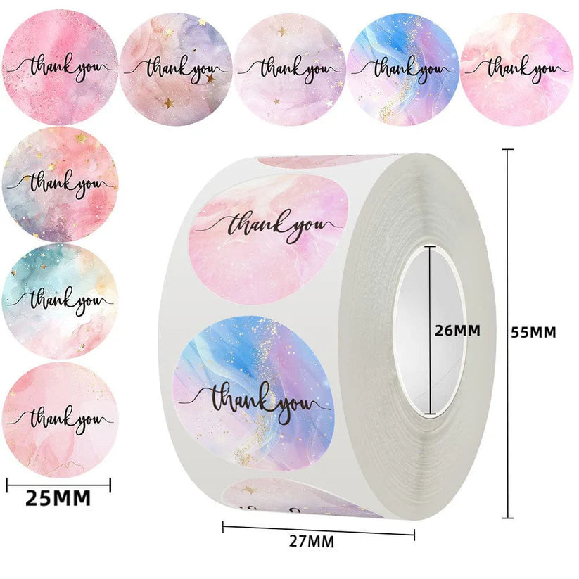 Thank You Sticker Tape A - 500 Stickers