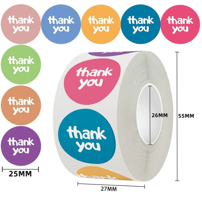 Thank You Sticker Tape E - 500 Stickers