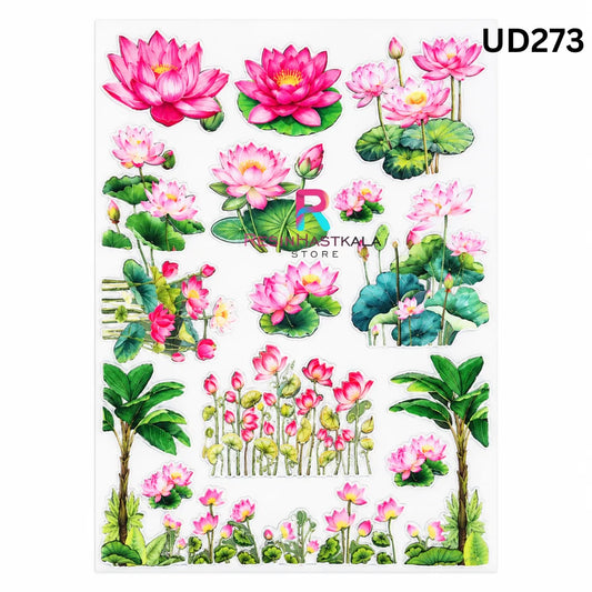 UV DTF Sticker – A6 Size (Lotus Flower Design) (UD273)