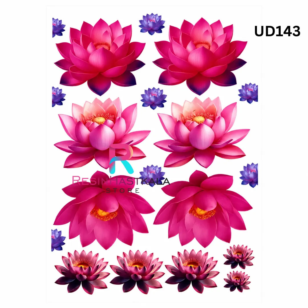 UV DTF Front Sticker – A6 Size (Flower Design) (UD143)
