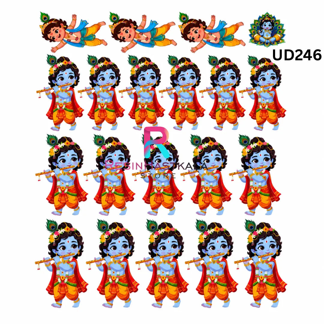 UV DTF Front Sticker – A6 Size (Krishnaji Design) (UD246)
