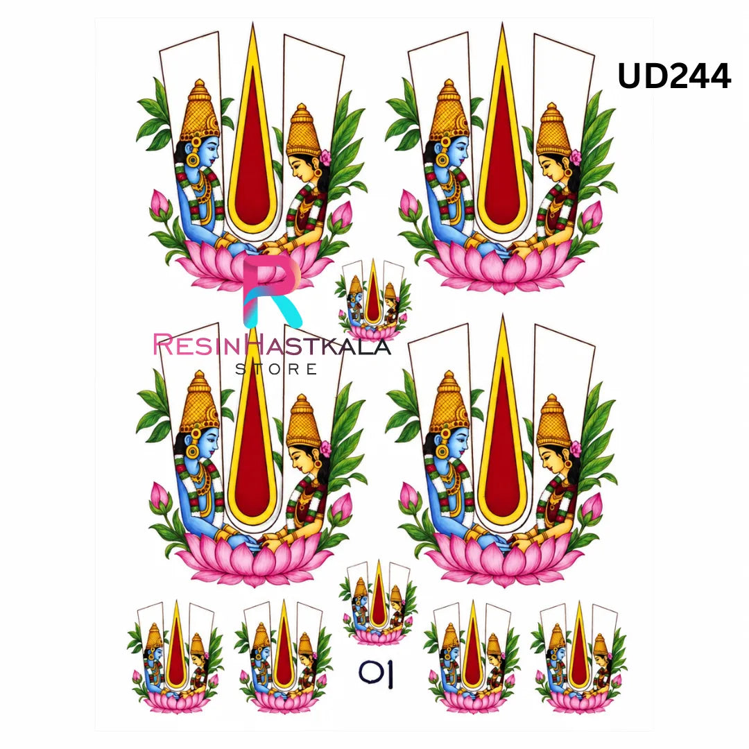 UV DTF Front Sticker – A6 Size (Mixed God Design) (UD244)
