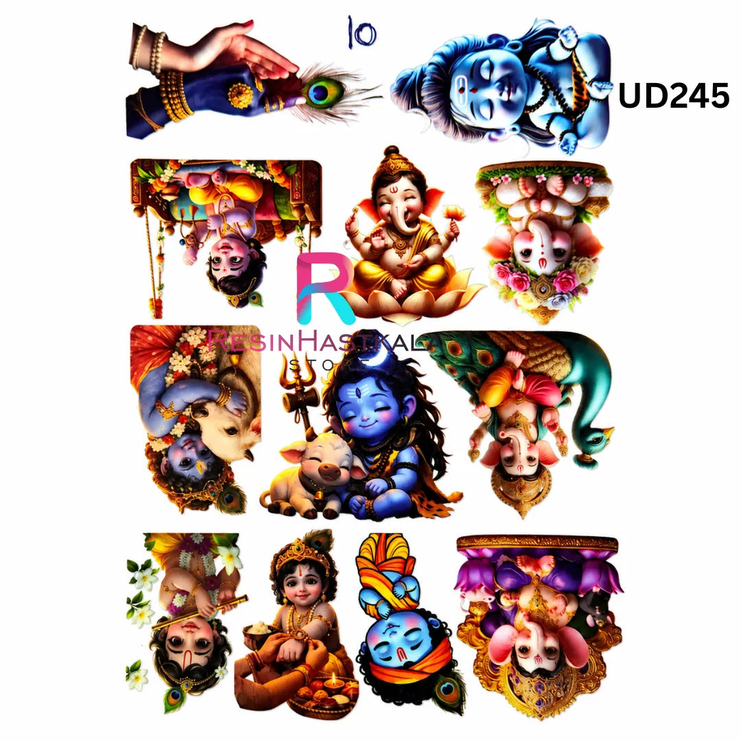 UV DTF Front Sticker – A6 Size (Mixed God Design) (UD245)