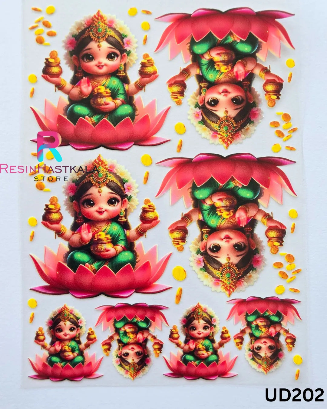 UV DTF Front Sticker for Resin Art – A6 Size (God Design) (UD202)