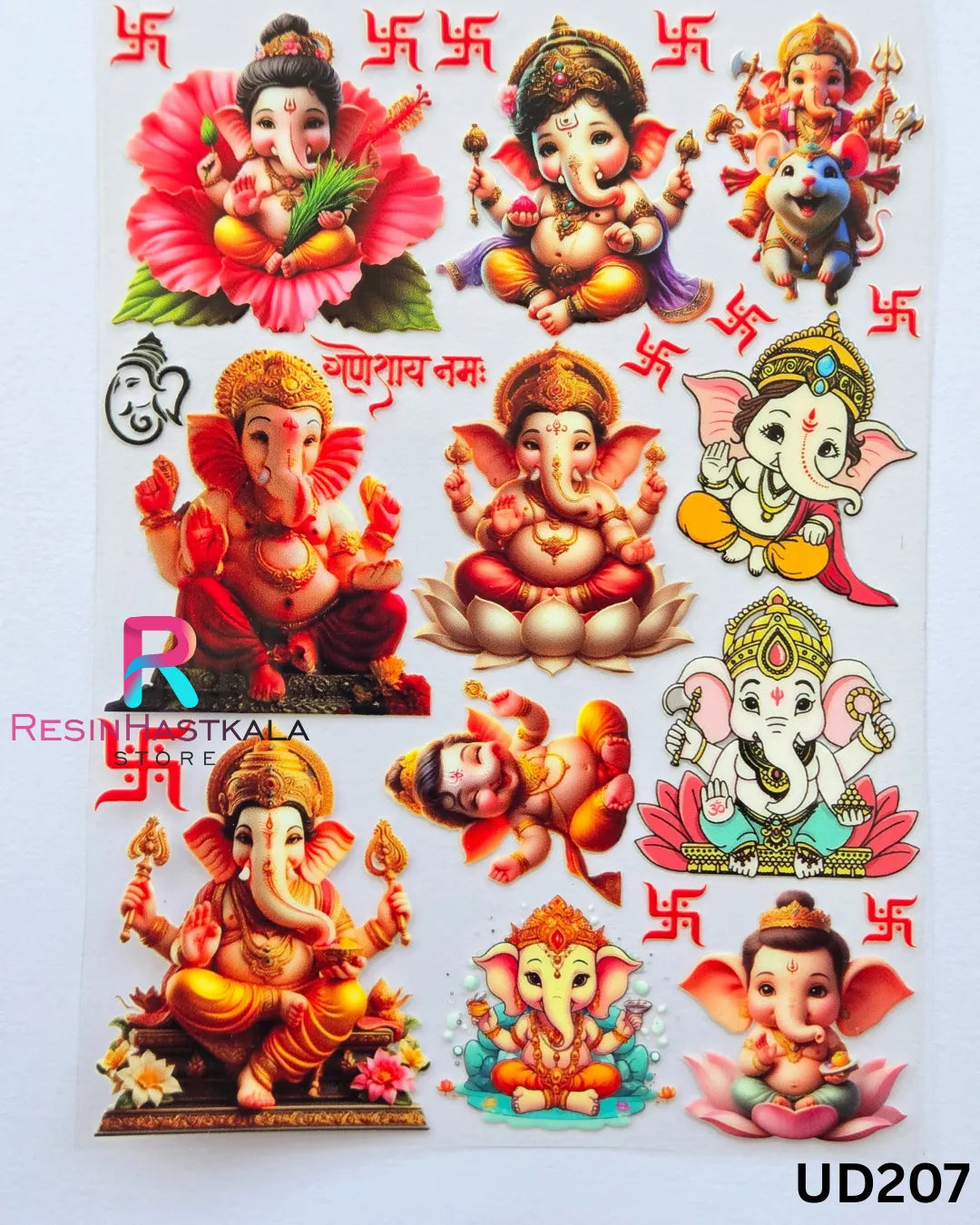 UV DTF Front Sticker for Resin Art – A6 Size (God Design) (UD207)