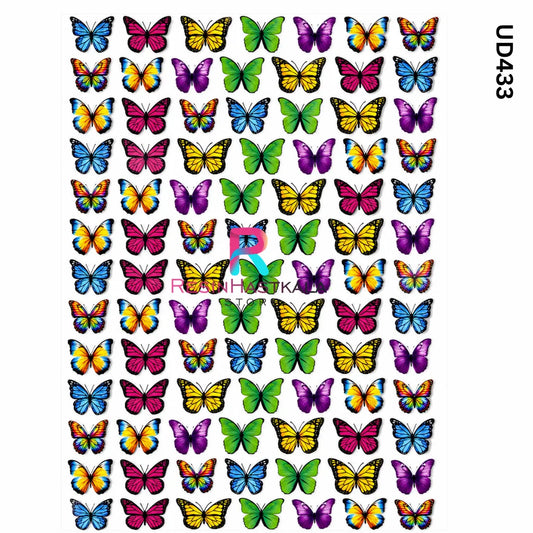 UV DTF Sticker – A6 Size Butterfly Design for Rakhi & Bracelet (UD433)