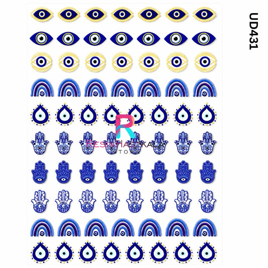 UV DTF Sticker – A6 Size Evil Eye Design for Rakhi & Bracelet (UD431)