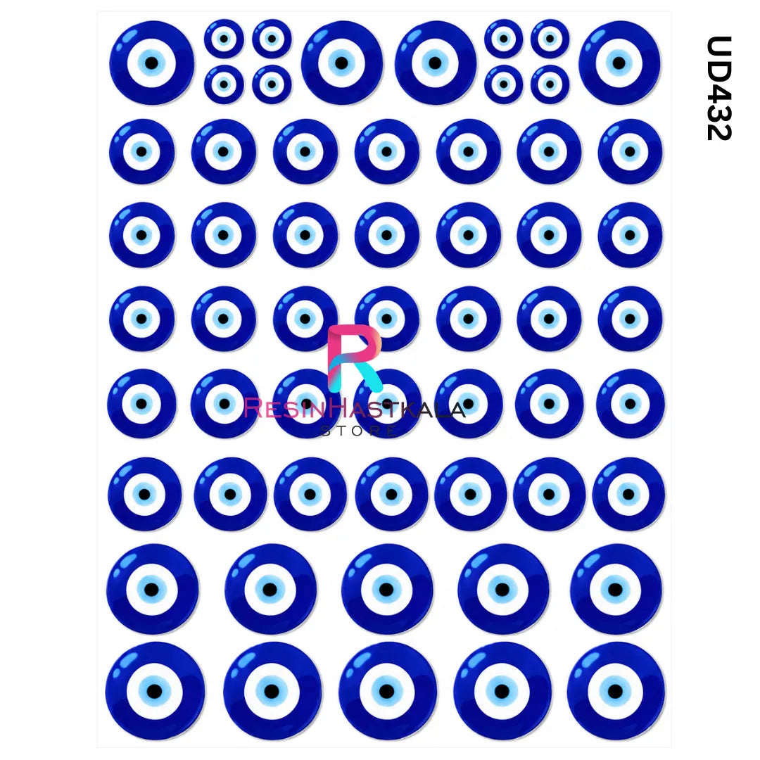 UV DTF Sticker – A6 Size Evil Eye Design for Rakhi & Bracelet (UD432)