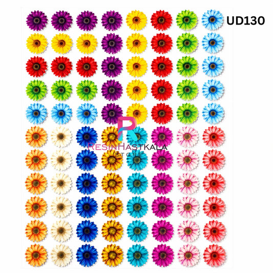 UV DTF Sticker – A6 Size Flower Design for Rakhi & Bracelet Making (UD130)