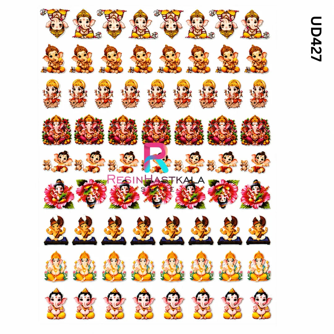UV DTF Sticker – A6 Size God Design for Rakhi & Bracelet Making (UD427)