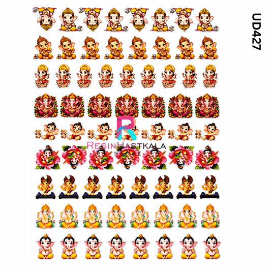 UV DTF Sticker – A6 Size God Design for Rakhi & Bracelet Making (UD427)
