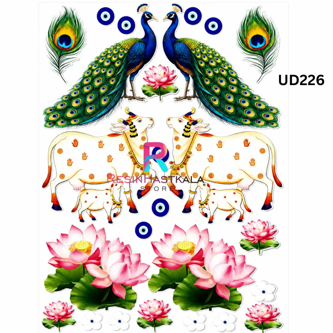 UV DTF Sticker – A6 Size Pichwai Design (UD226)