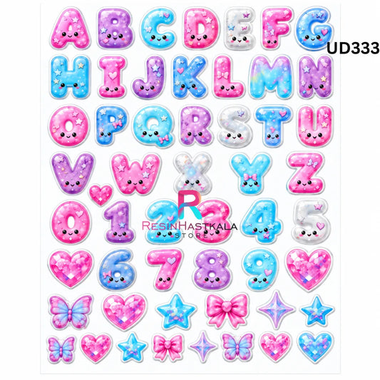UV DTF Sticker – A6 Size (ABCD Alphabet Design) (UD333)