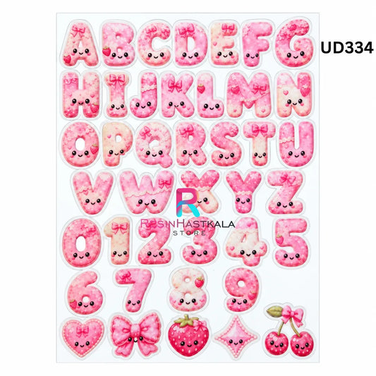 UV DTF Sticker – A6 Size (ABCD Alphabet Design) (UD334)