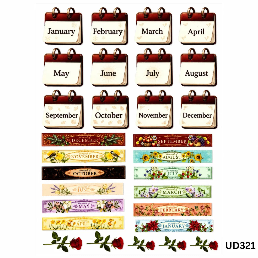 UV DTF Sticker – A6 Size (Calendar Design) (UD321)