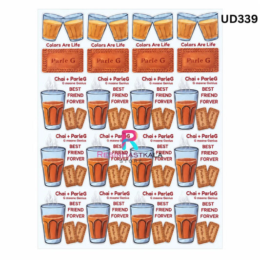 UV DTF Sticker – A6 Size (Chai & Parle-G Design) (UD505)