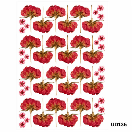 UV DTF Sticker – A6 Size (Rose Flower Design) (UD136)
