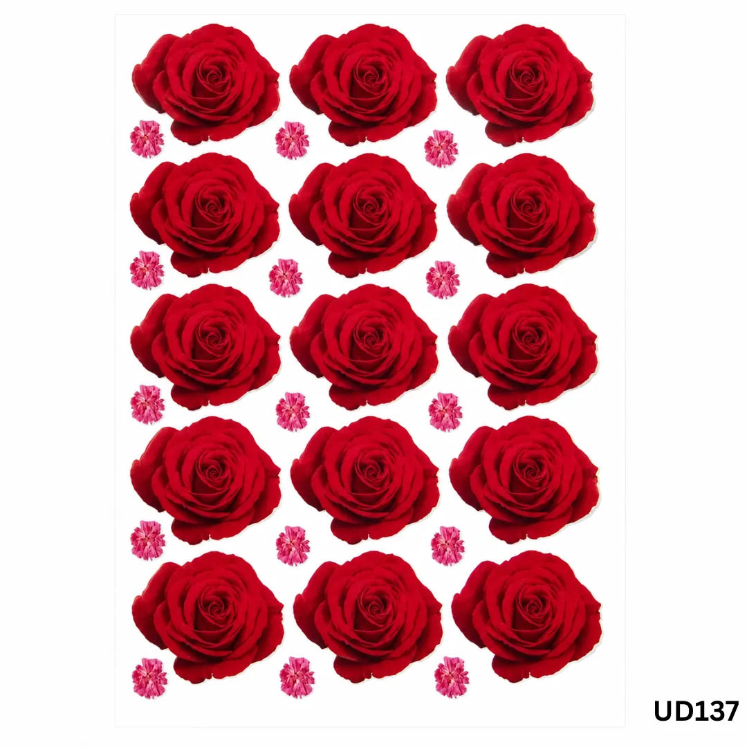 UV DTF Sticker – A6 Size (Rose Flower Design) (UD137)