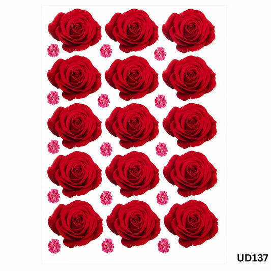 UV DTF Sticker – A6 Size (Rose Flower Design) (UD137)