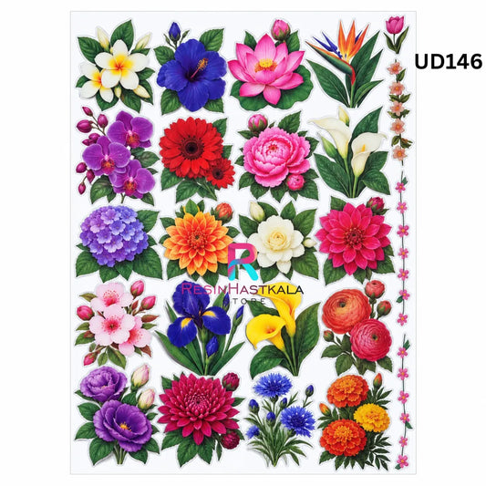UV DTF Sticker – A6 Size (Flower Design) (UD146)