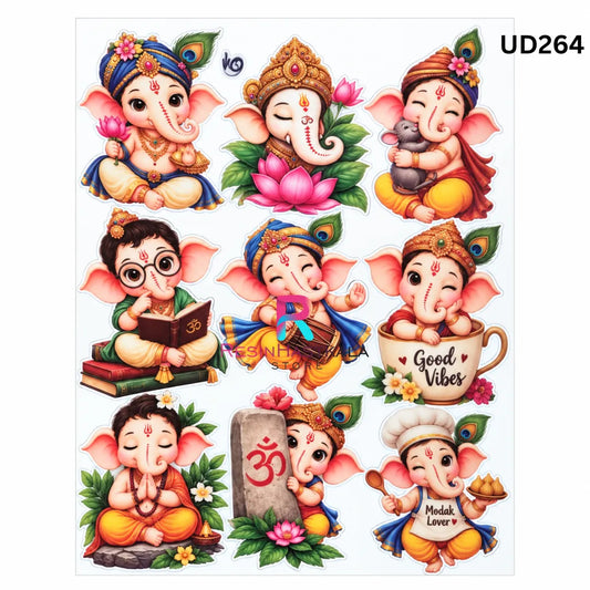 UV DTF Sticker – A6 Size (Ganeshji God Design) (UD264)