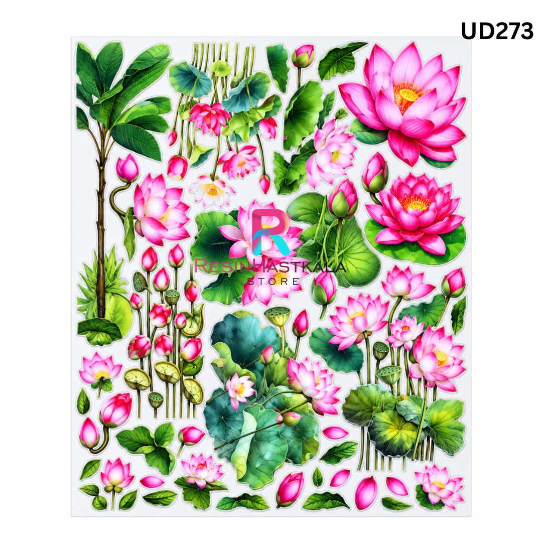 UV DTF Sticker – A6 Size (Lotus Flower Design) (UD273)