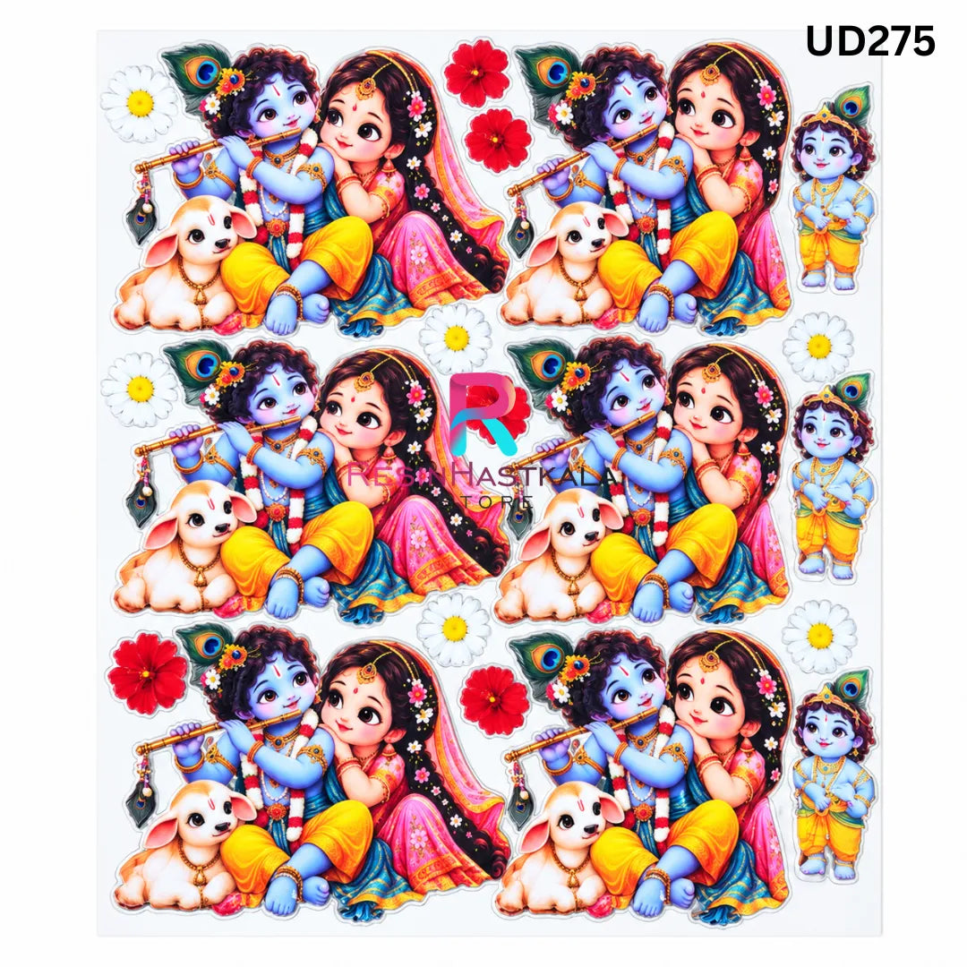 UV DTF Sticker – A6 Size (Radha Krishna Design) (UD275)