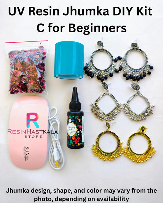 UV Resin Jhumka / Jewellery DIY Kit C for Beginners