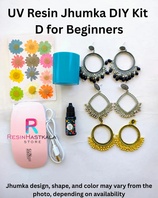 UV Resin Jhumka / Jewellery DIY Kit D for Beginners