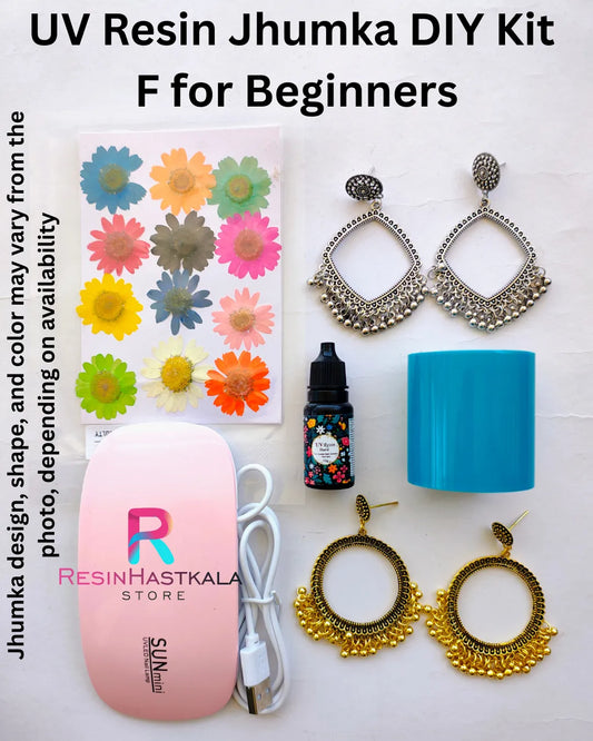 UV Resin Jhumka / Jewellery DIY Kit F for Beginners