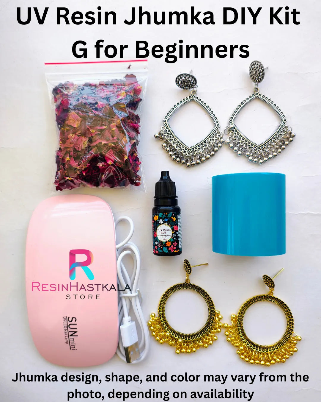 UV Resin Jhumka / Jewellery DIY Kit G for Beginners
